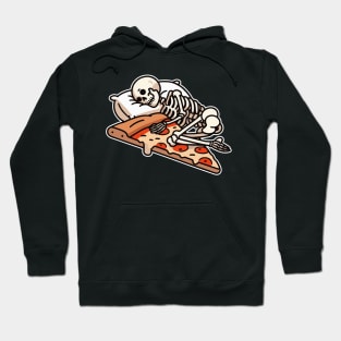 Skeleton hugging a slice of pizza Hoodie